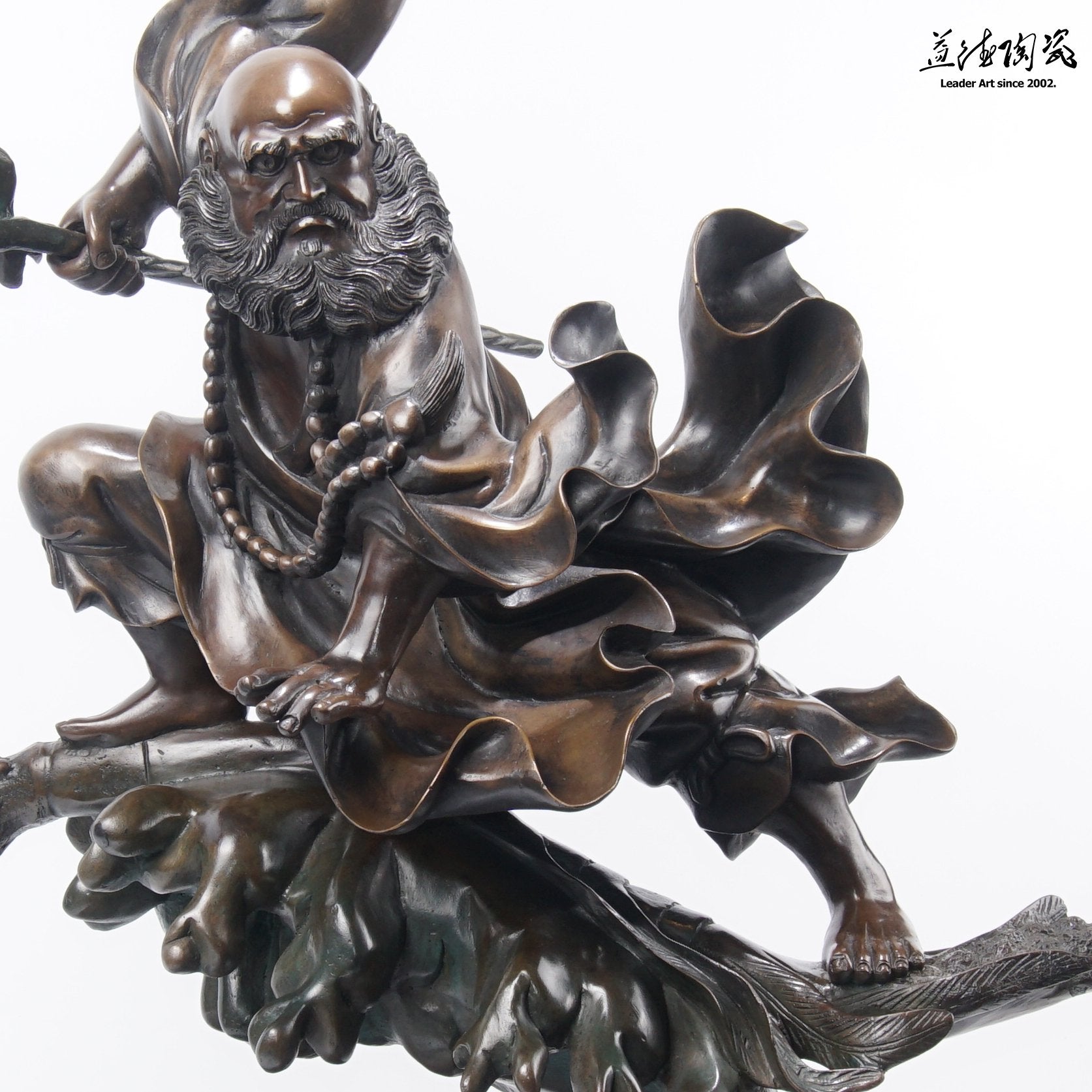 達摩‧一葦渡江- 工藝之家銅雕– LEADER 益德| 鶯歌陶瓷人文茶器茶具 