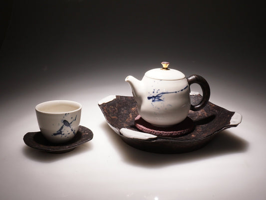 bluestone vessel with splashes - LEADER 益德 | 居家設計藝品・人文茶器・空間美學作品