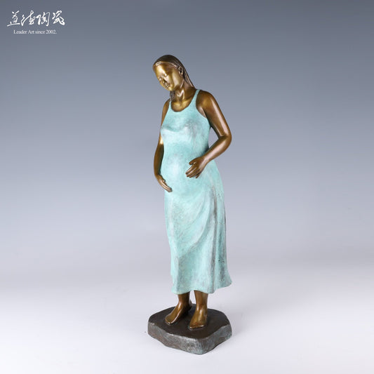 喜悅期待[好孕到] - 歐式人物銅雕擺件 - LEADER 益德 | 居家設計藝品・人文茶器・空間美學作品