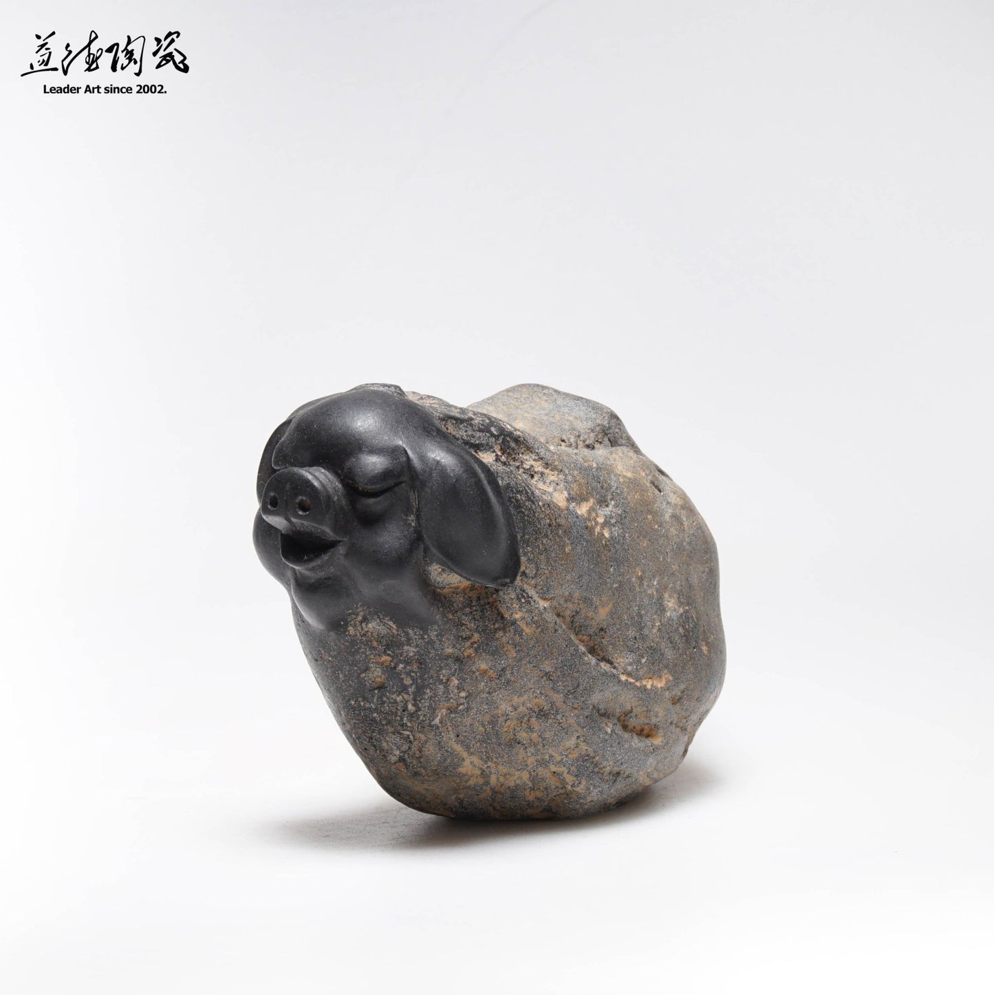 母子豬 Sows and piglets - stone carving - LEADER 益德 | 居家設計藝品・人文茶器・空間美學作品